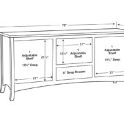 Carlisle Media Stand - 72"W - Image 2