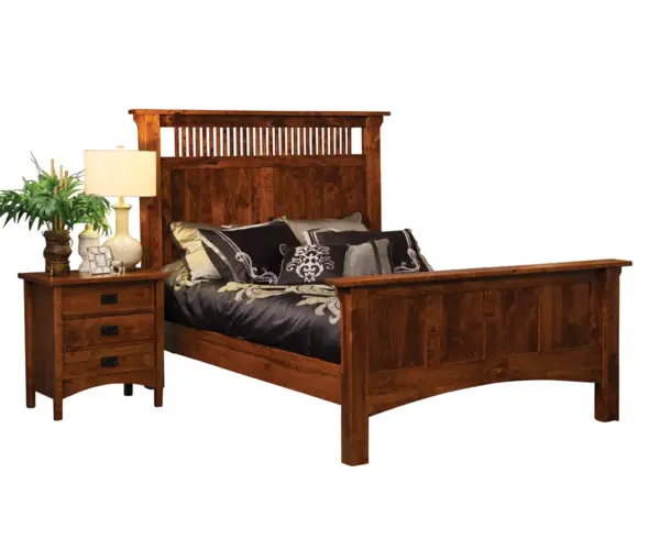 Arts & Crafts Spindle Panel Bed
